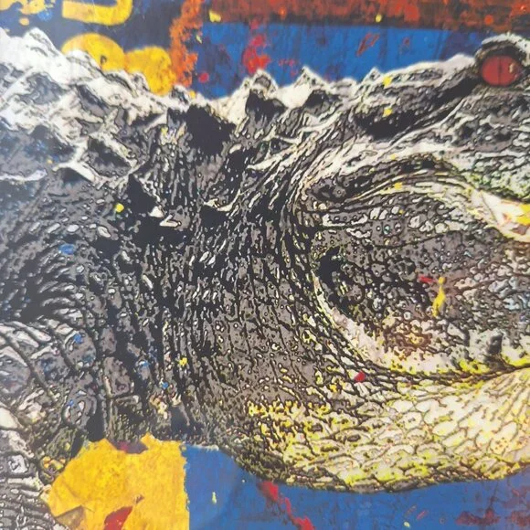 John Margerum Signed Licensed Print Of An Alligator And The America Flag.